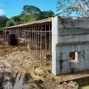 Trabajos estructurales junto al puente del río Cachón